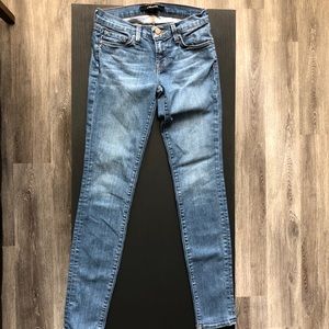J Brand Mid-Rise Cropped Skinny Blue Jeans